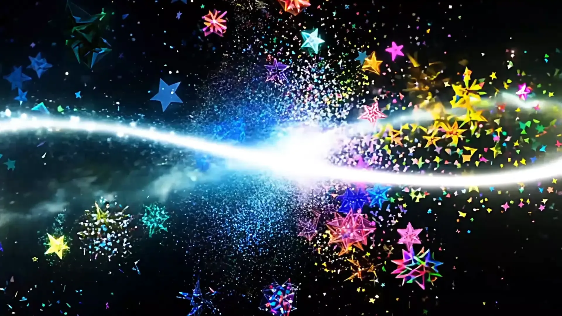 Vibrant Star Confetti Explosion Overlay for Logo Animation